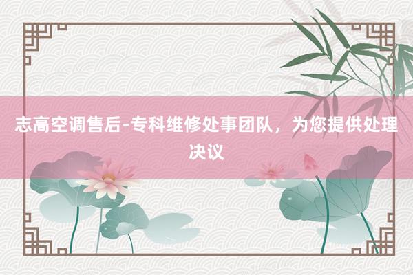志高空调售后-专科维修处事团队，为您提供处理决议